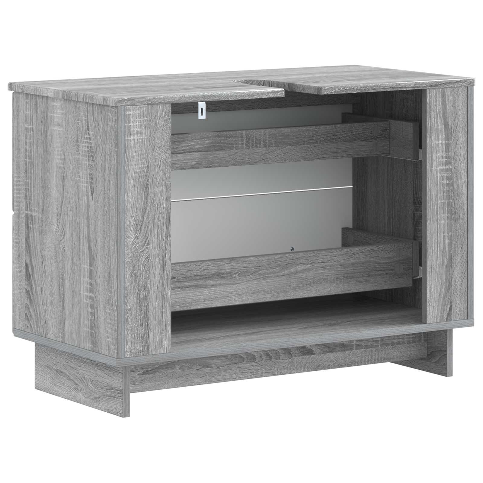 Armadio per Lavabo da Bagno EDE Sonoma grigio 82 x 41 x 59 cm | homemem39