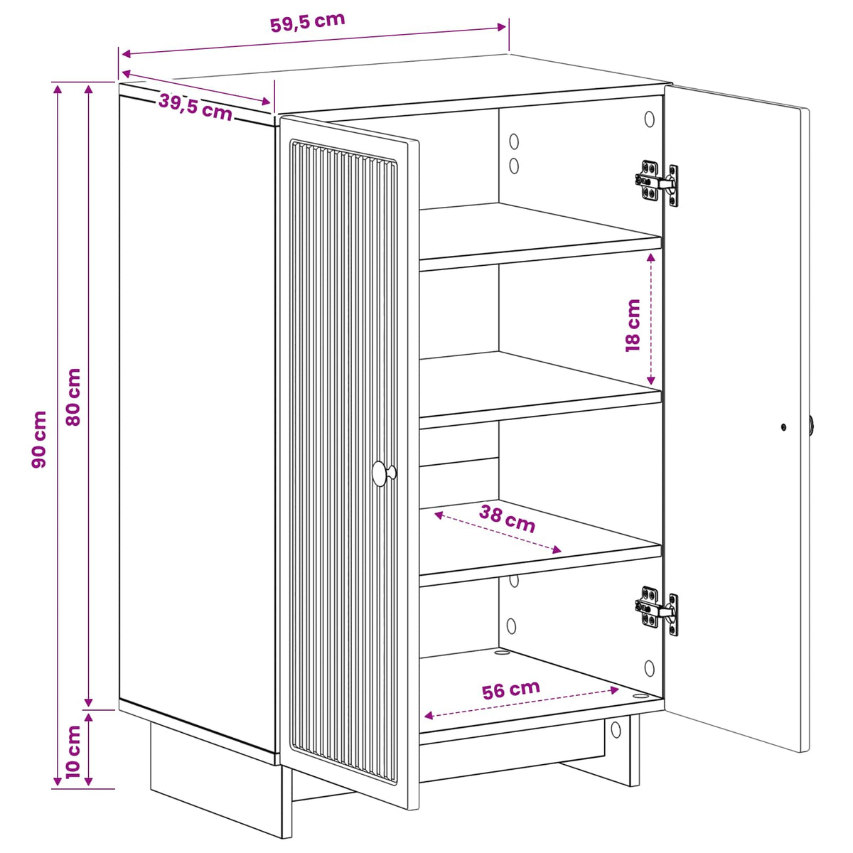Mobile per scarpe EDE 59,5 x 39,5 x 90 cm Legno ingegnerizzato