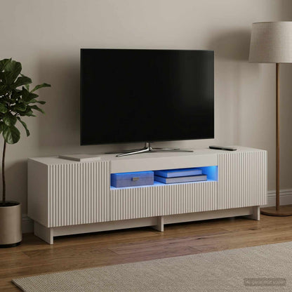 Mobile TV LED EDE 153 x 35 x 43 cm Bianco Legno ingegnerizzato
