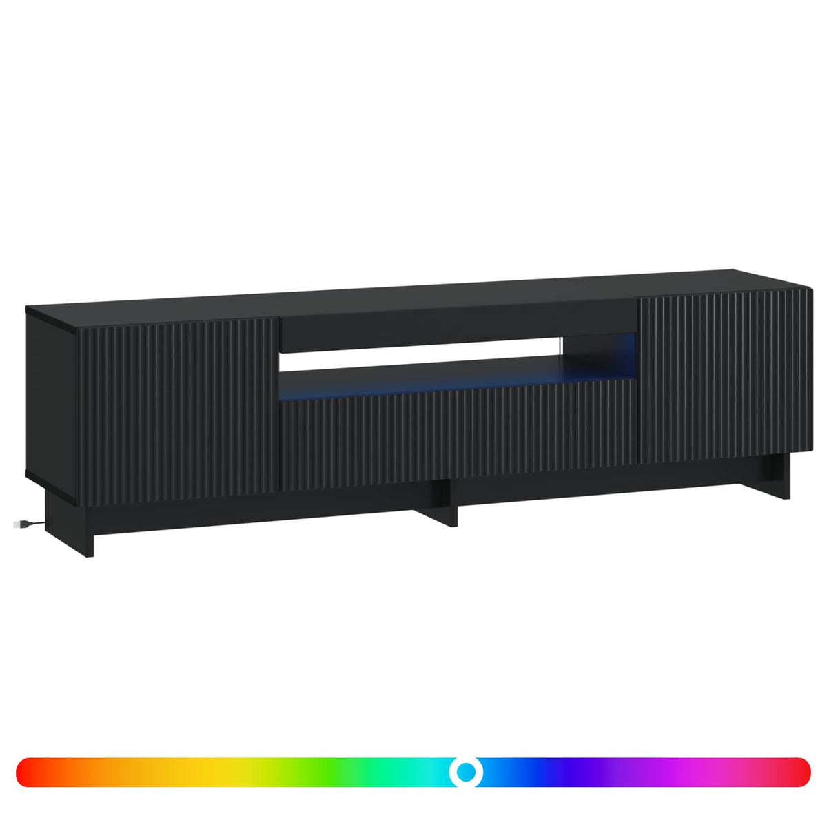Mobile TV LED EDE 153 x 35 x 43 cm Nero Legno ingegnerizzato