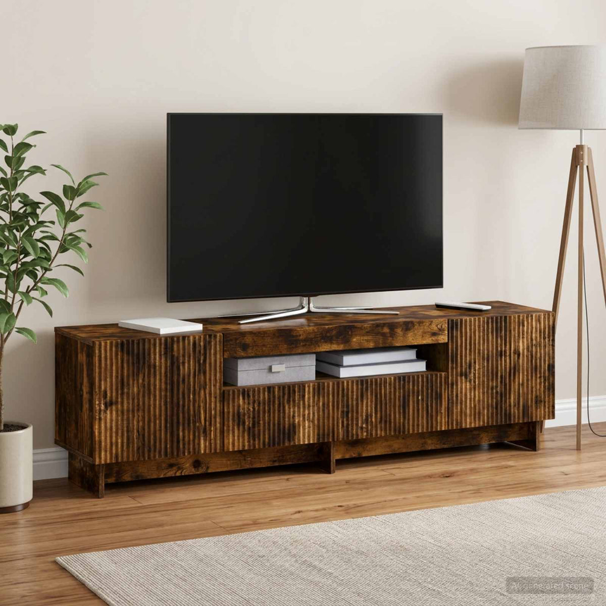 Mobile TV LED EDE 153 x 35 x 43 cm Rovere Fumo