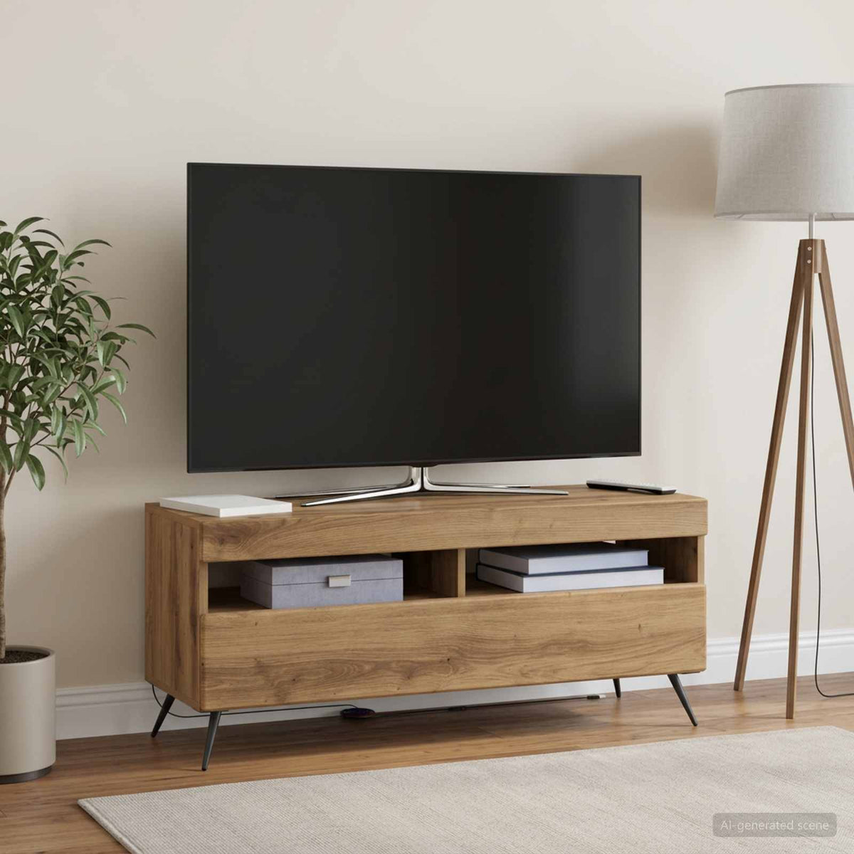 Mobile TV LED Rovere Artigianale Legno ingegnerizzato | homemem39