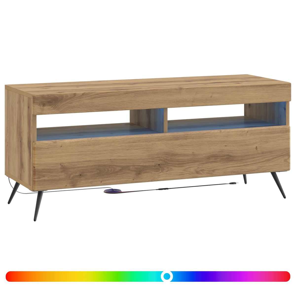 Mobile TV LED Rovere Artigianale Legno ingegnerizzato