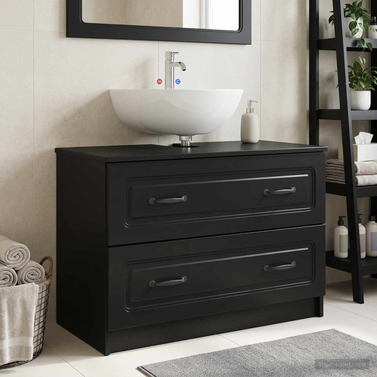 Armadio per Lavabo da Bagno UTRECHT Nero 82 x 41 x 56 cm
