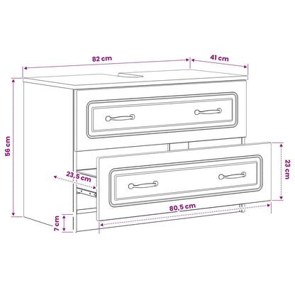 Armadio per Lavabo da Bagno UTRECHT Nero 82 x 41 x 56 cm