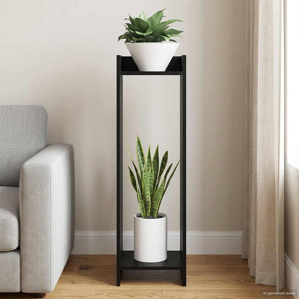 Supporto per piante Rovere Nero 30 x 30 x 100 cm | homemem39
