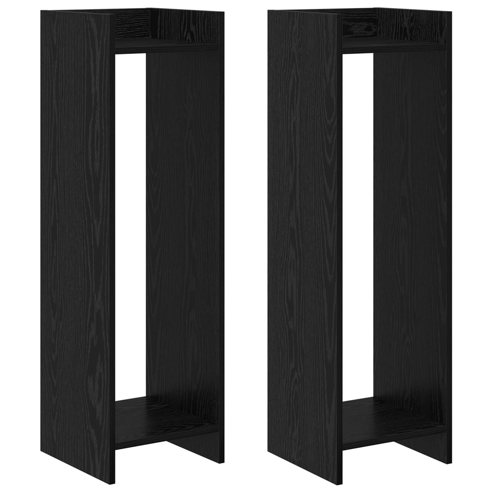 Supporto per piante 2 pcs Rovere Nero 30 x 30 x 100 cm | homemem39