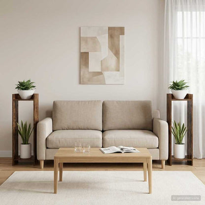 Supporto per piante 2 pcs Quercia Affumicata 30 x 30 x 100 cm | homemem39