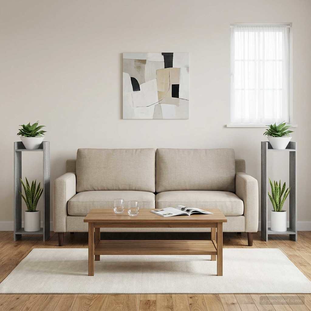Supporto per piante 2 pcs Sonoma grigia 30 x 30 x 100 cm | homemem39