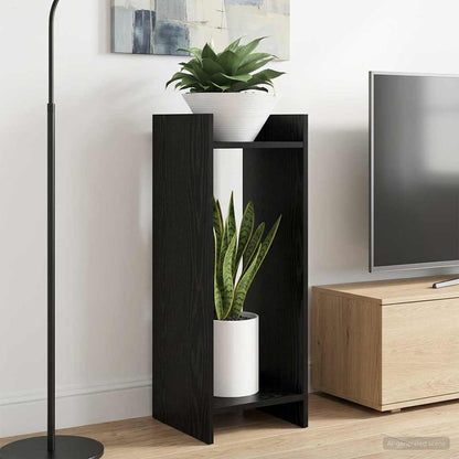 Supporto per piante con lo scaffale Rovere Nero 30 x 30 x 80 cm | homemem39