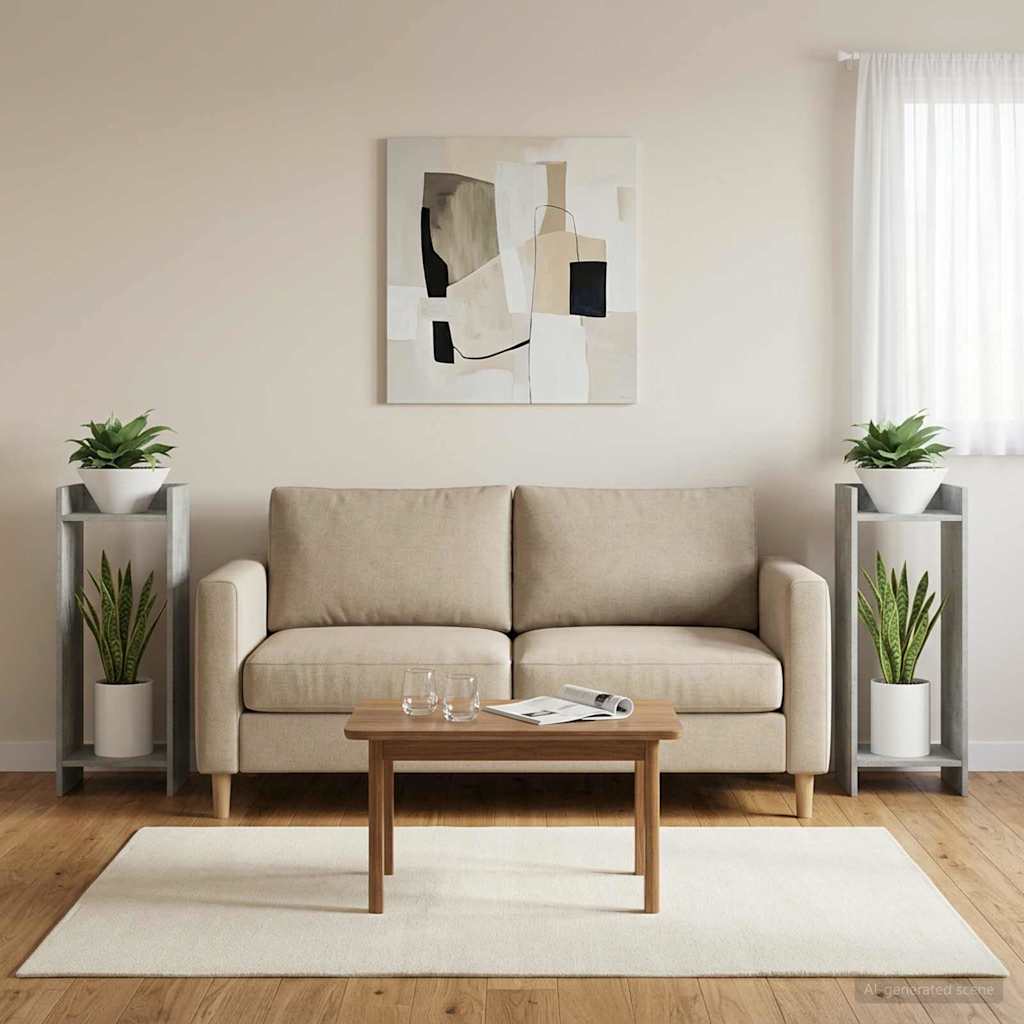 Supporto per piante 2 pcs Grigio Cemento 30 x 30 x 80 cm | homemem39