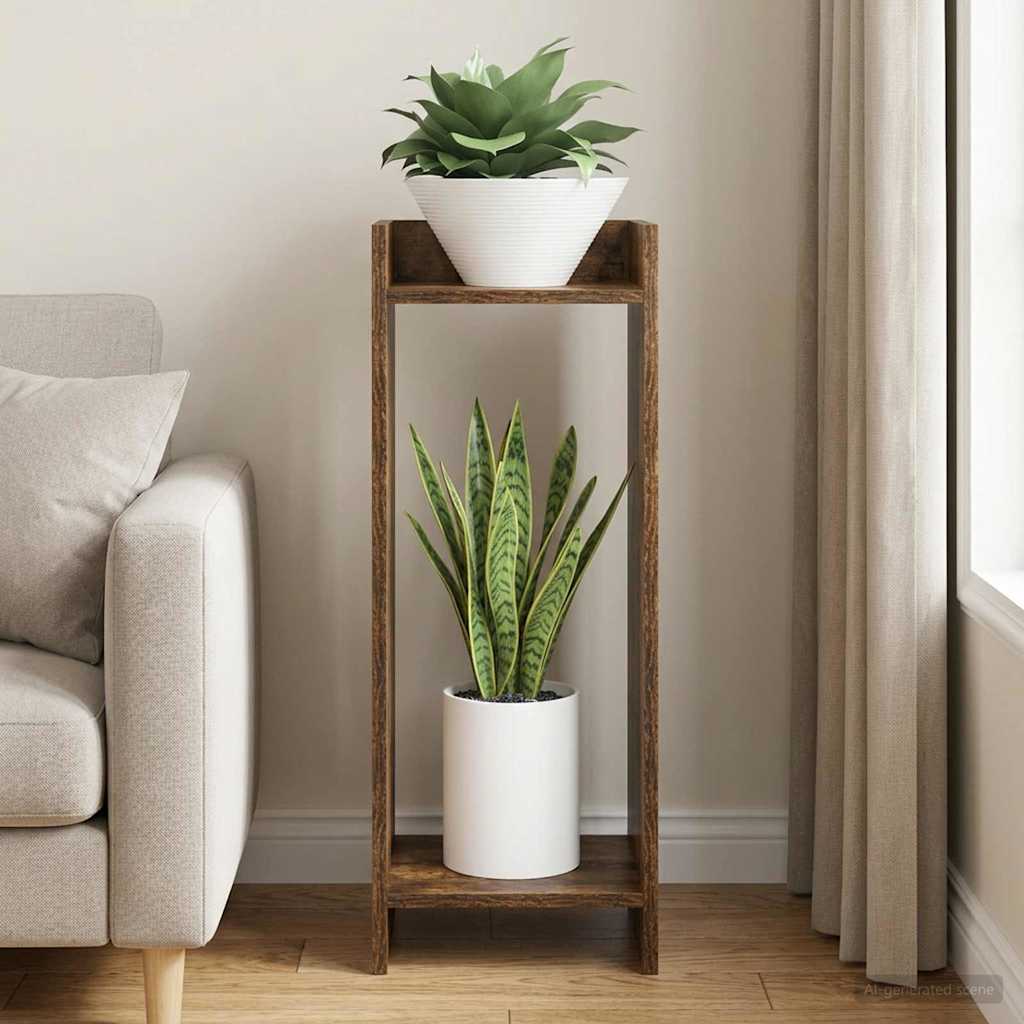 Supporto per piante Quercia Affumicata 30 x 30 x 80 cm | homemem39