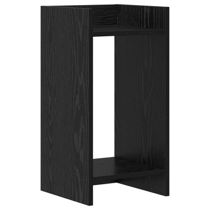 Supporto per piante con lo scaffale Rovere Nero 30 x 30 x 60 cm