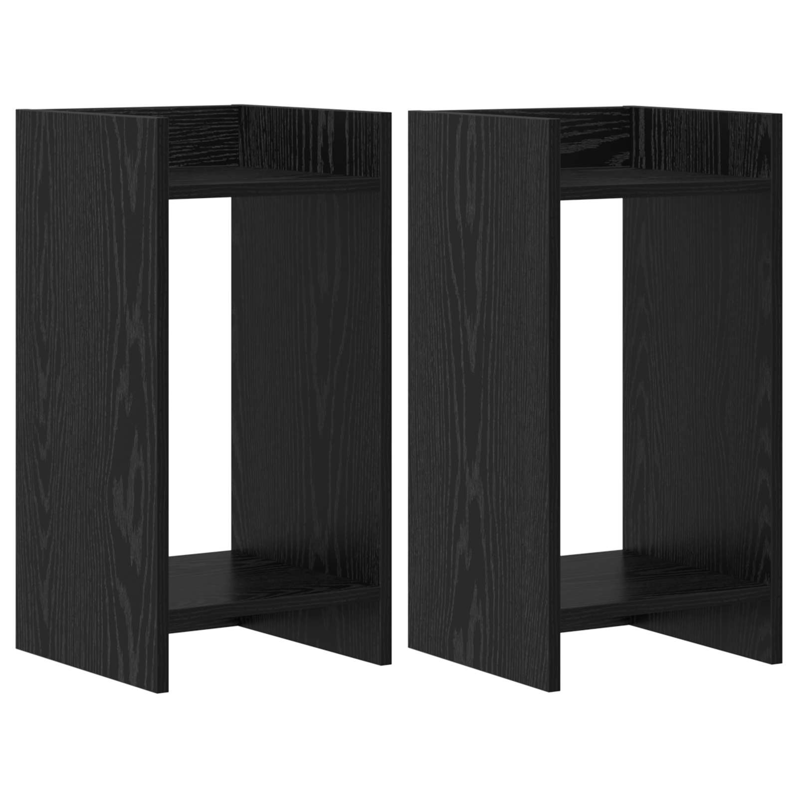 Supporto per piante con lo scaffale Rovere Nero 30 x 30 x 60 cm | homemem39