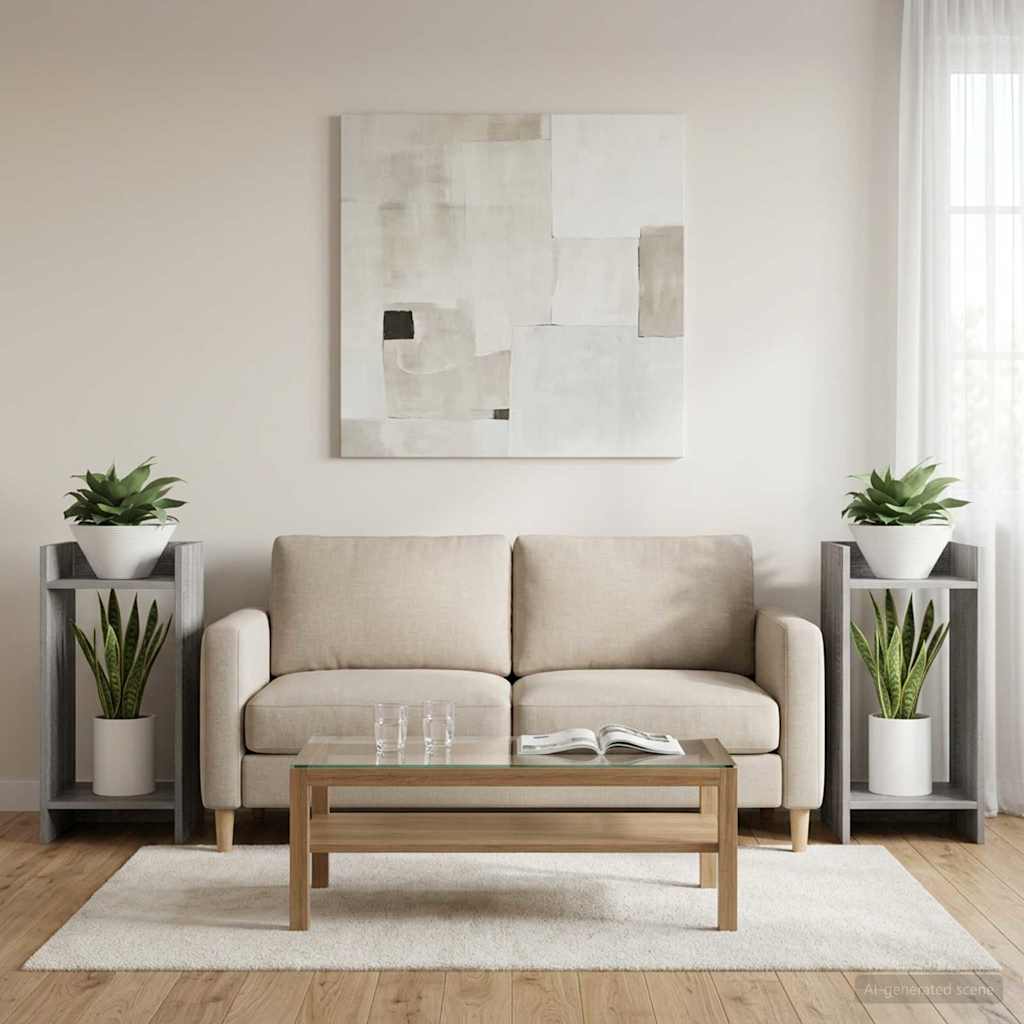 Supporto per piante 2 pcs Sonoma grigia 30 x 30 x 60 cm | homemem39