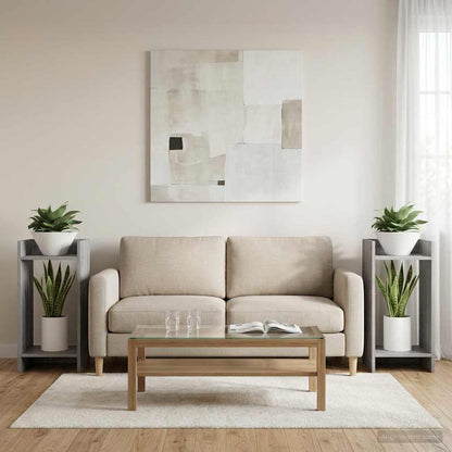 Supporto per piante 2 pcs Sonoma grigia 30 x 30 x 60 cm | homemem39