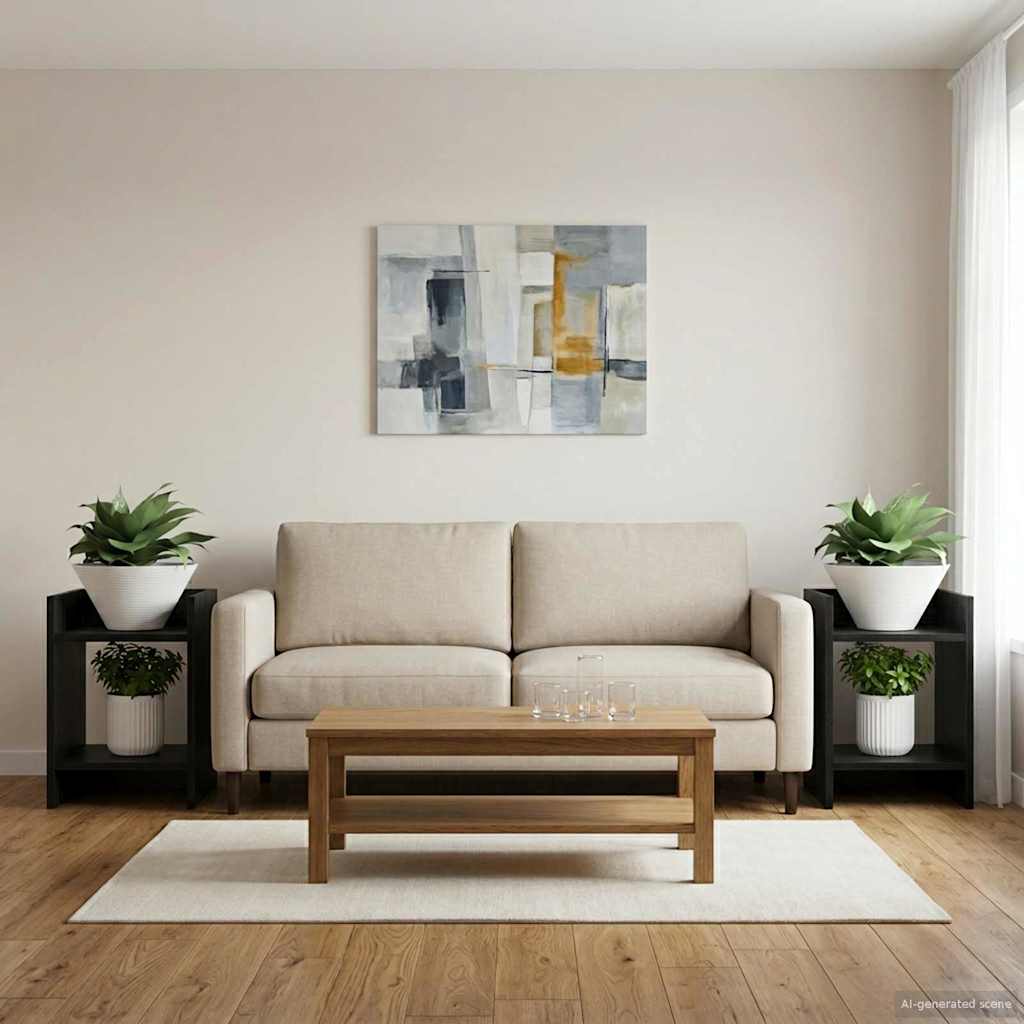 Supporto per piante 2 pcs Rovere Nero 30 x 30 x 40 cm | homemem39