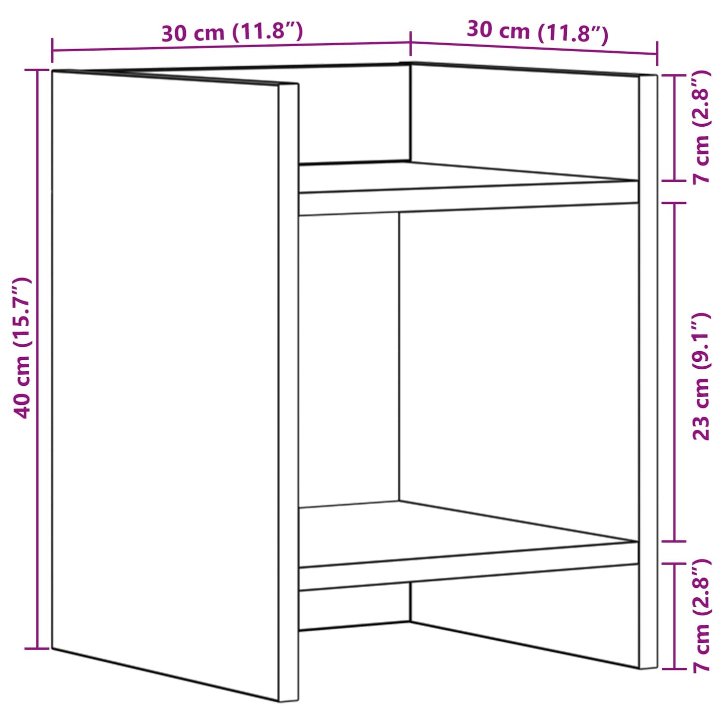 Supporto per piante 2 pcs Legno vecchio 30 x 30 x 40 cm | homemem39