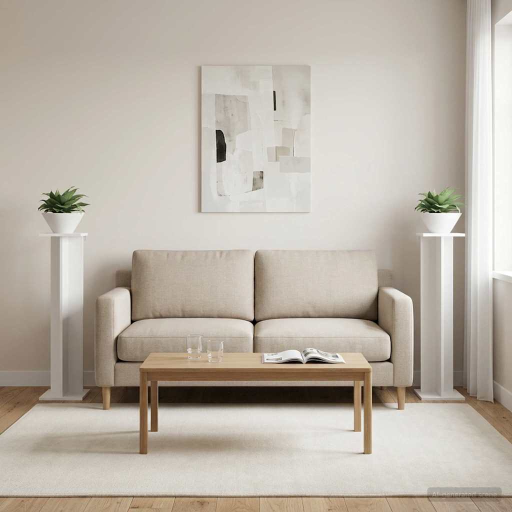 Supporto per piante 2 pcs Bianco 25 x 25,5 x 100,5 cm | homemem39