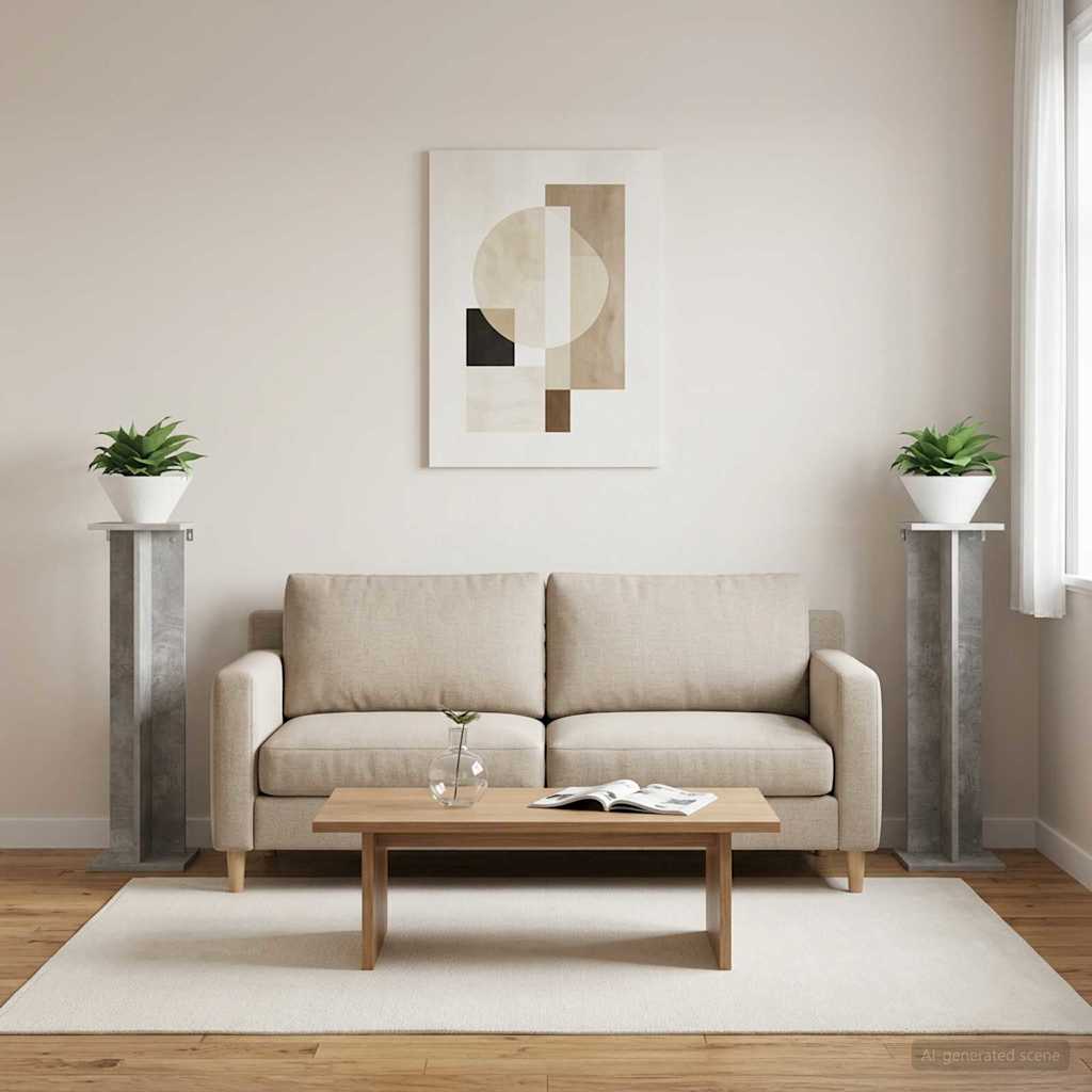 Supporto per piante 2 pcs Grigio Cemento 25 x 25,5 x 100,5 cm | homemem39