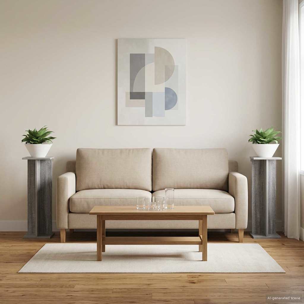 Supporto per piante 2 pcs Sonoma grigia 25 x 25,5 x 80,5 cm | homemem39