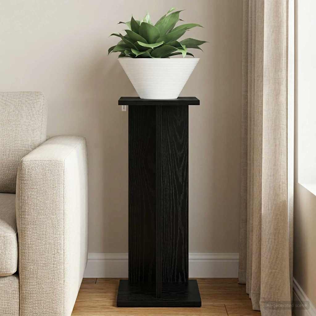 Supporto per piante Rovere Nero 25 x 25,5 x 60,5 cm | homemem39