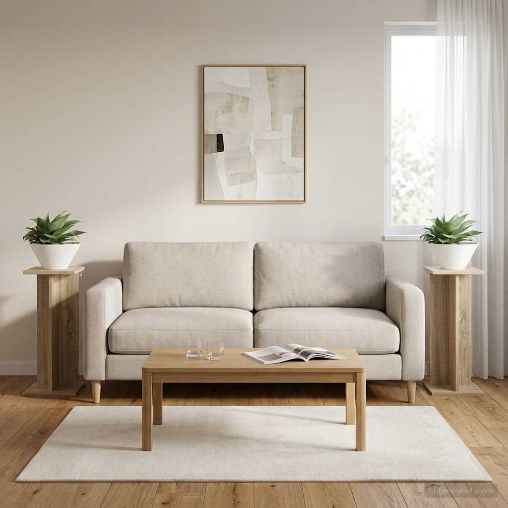 Supporto per piante 2 pcs Rovere Sonoma 25 x 25,5 x 60,5 cm | homemem39