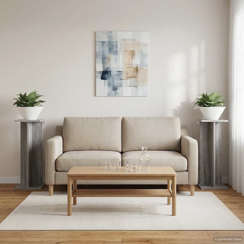 Supporto per piante 2 pcs Sonoma grigia 25 x 25,5 x 60,5 cm | homemem39