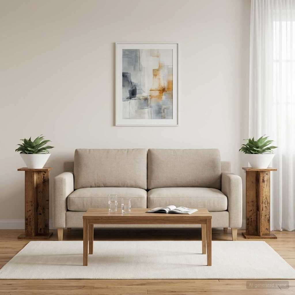 Supporto per piante 2 pcs Legno vecchio 25 x 25,5 x 60,5 cm | homemem39