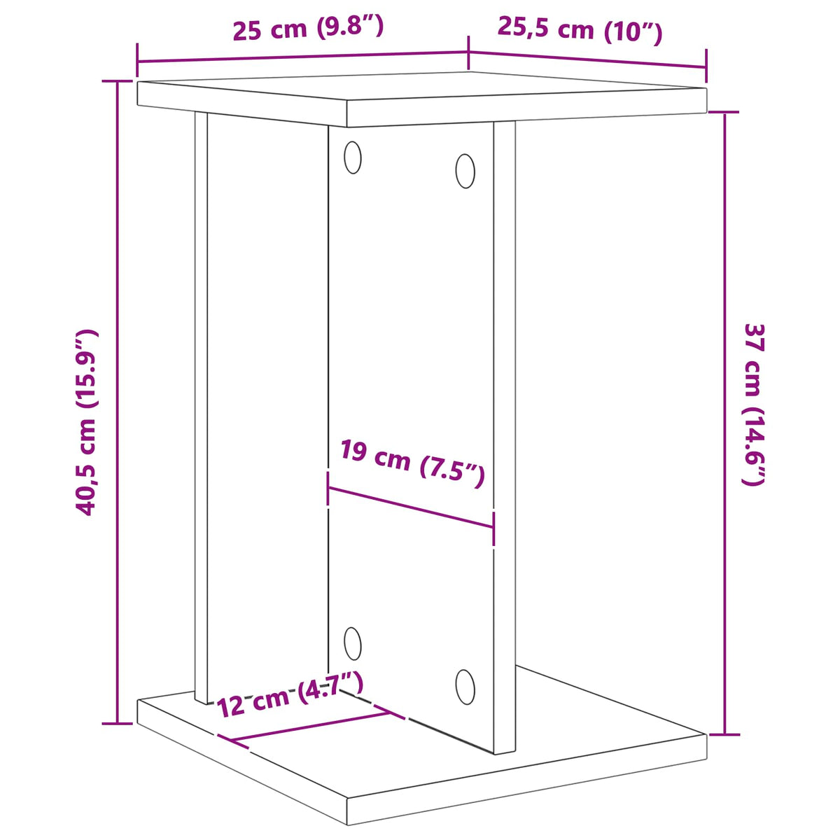 Supporto per piante Bianco 25 x 25,5 x 40,5 cm | homemem39