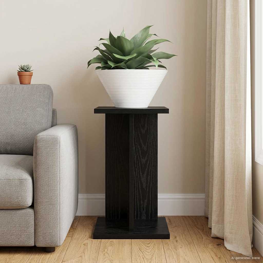 Supporto per piante Rovere Nero 25 x 25,5 x 40,5 cm | homemem39