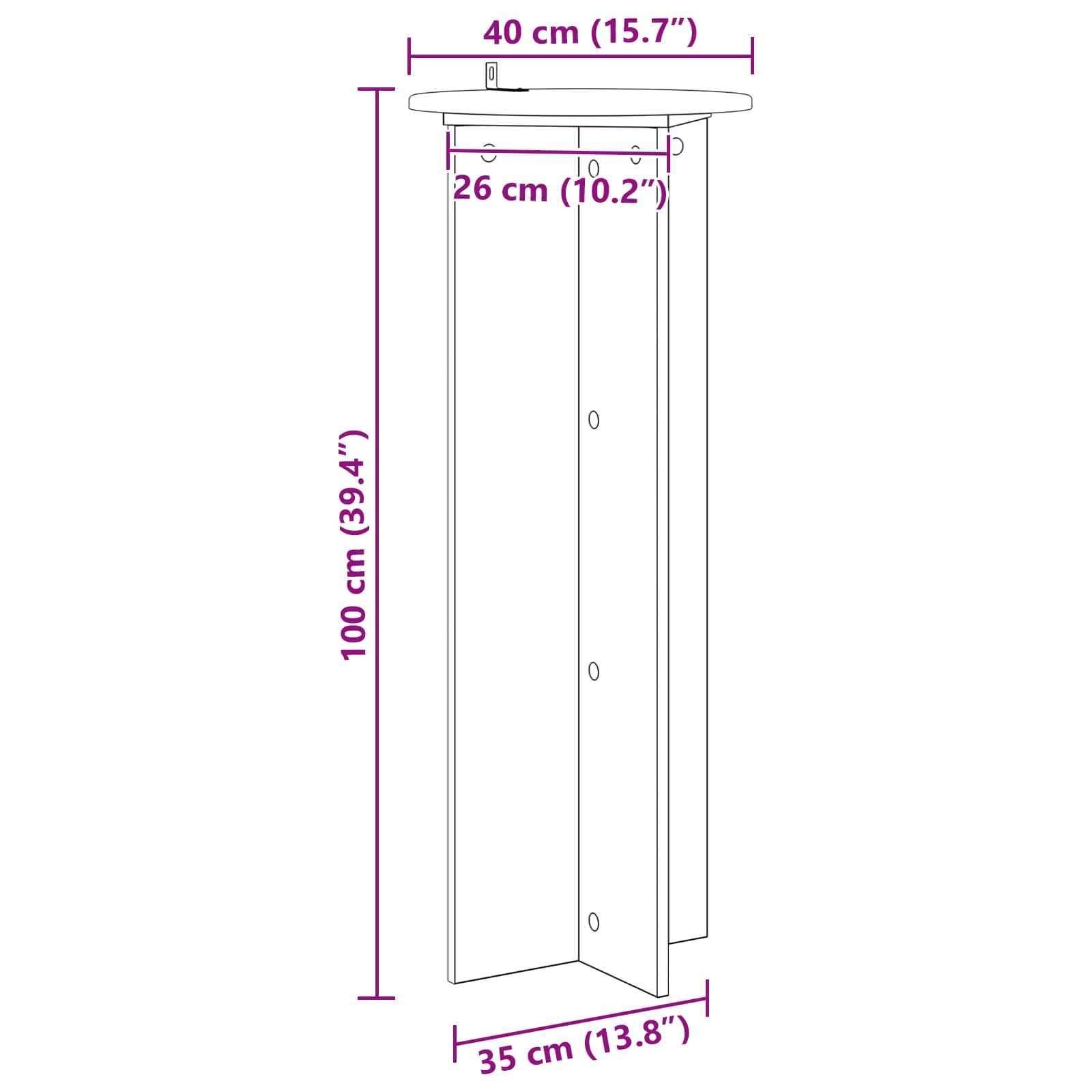 Supporto per piante 2 pcs Rovere Fumo Ø40 x 100 cm | homemem39