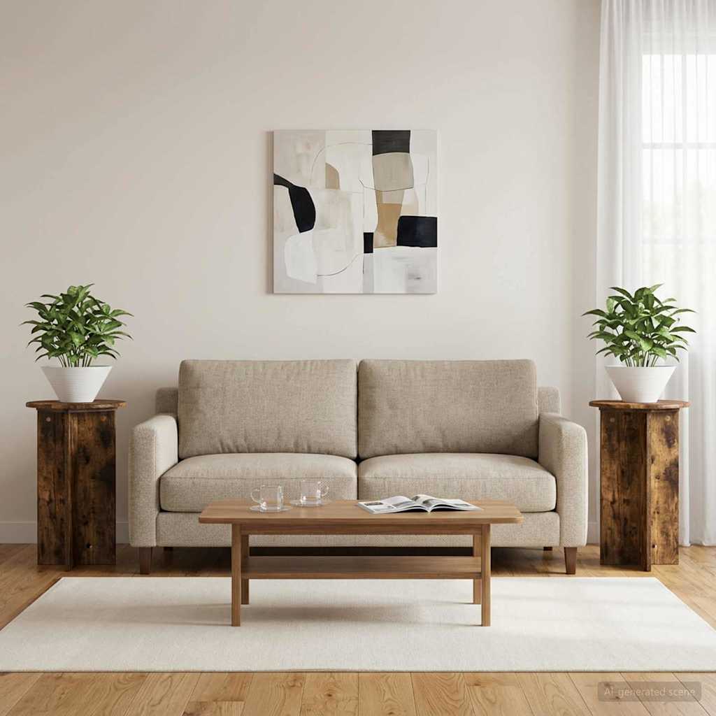 Supporto per piante 2 pcs Rovere Fumo Ø40 x 60 cm | homemem39