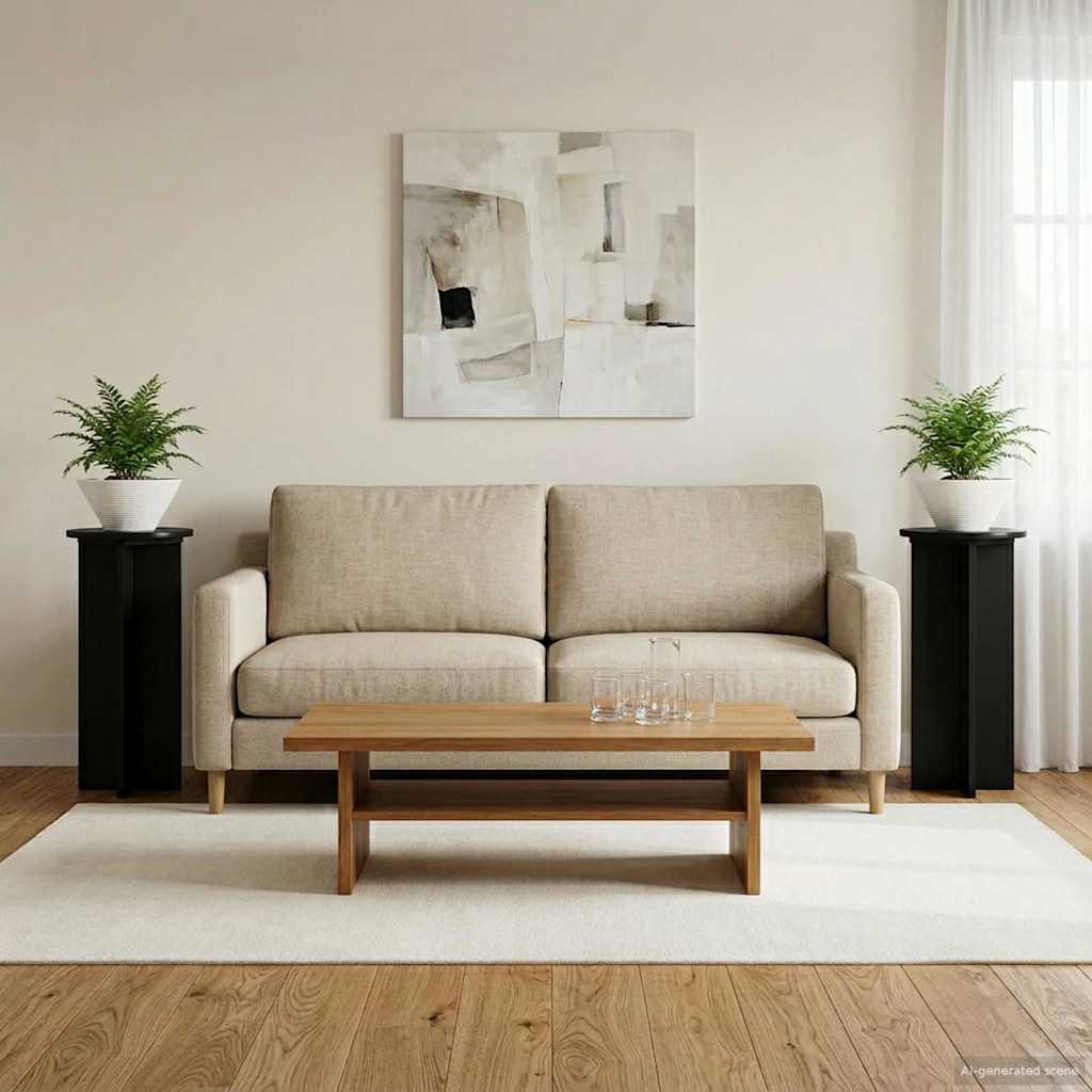 Supporto per piante 2 pcs Nero 29,5 x 29,5 x 60 cm | homemem39