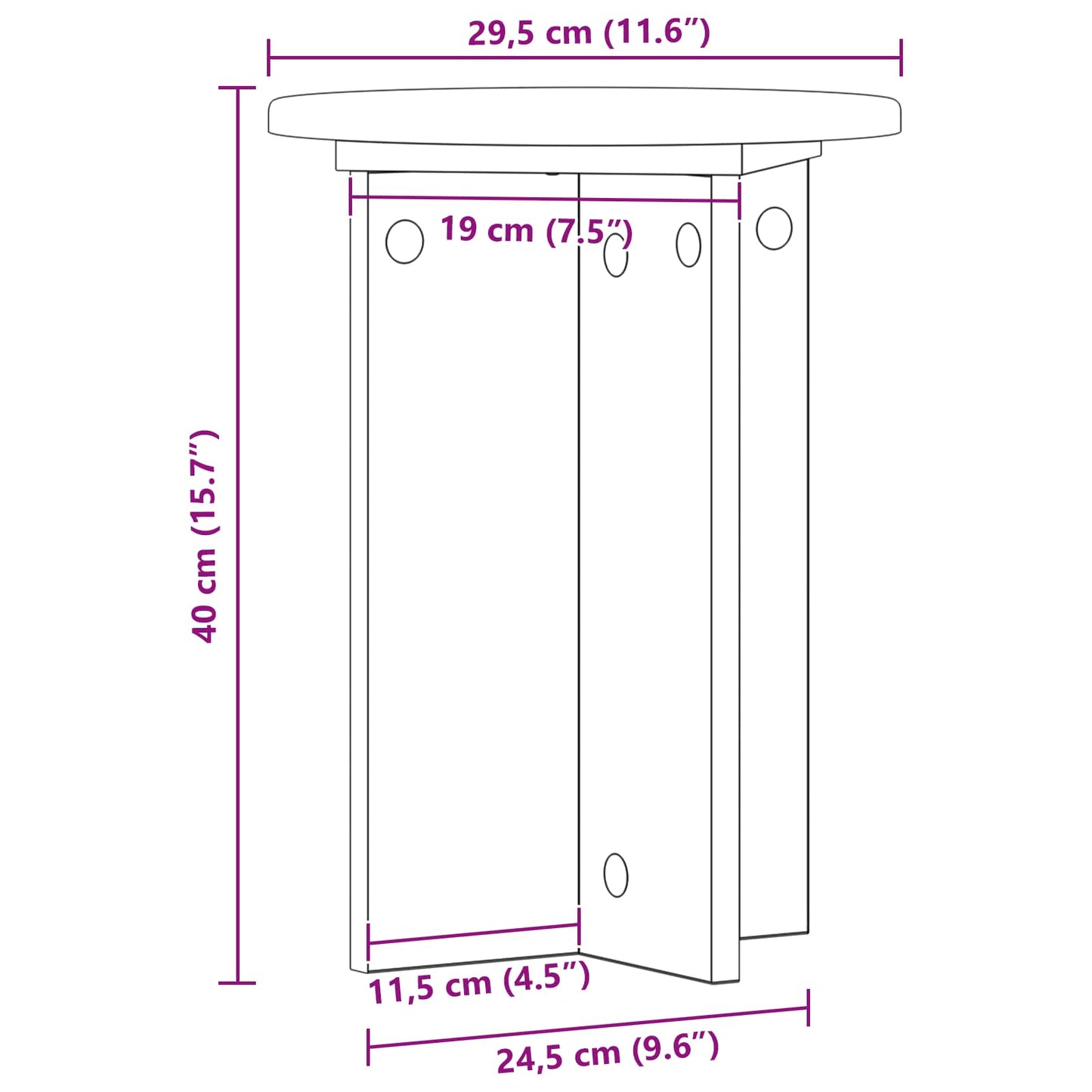 Supporto per piante 2 pcs Bianco Ø29,5 x 40 cm | homemem39
