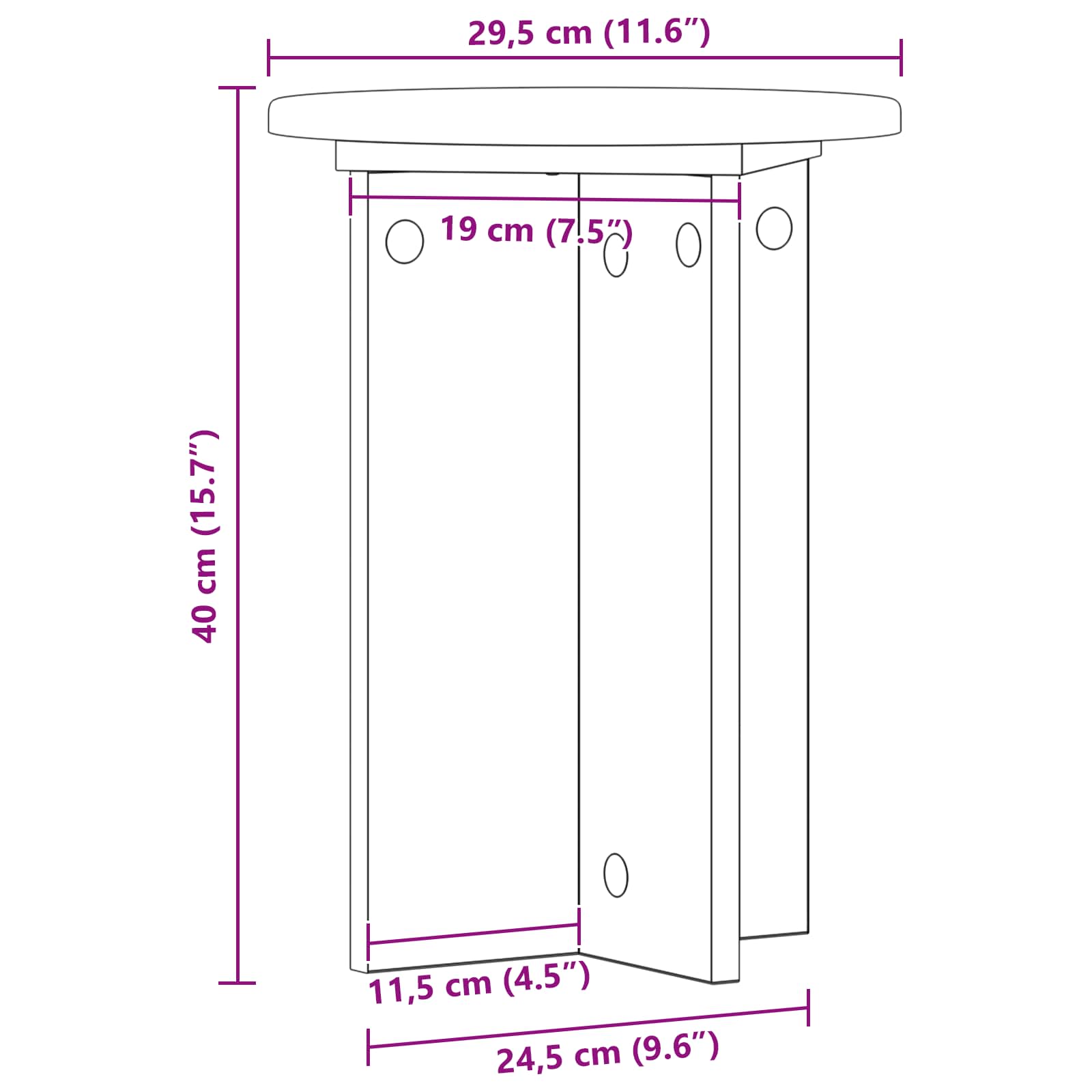 Supporto per piante 2 pcs Bianco Ø29,5 x 40 cm | homemem39