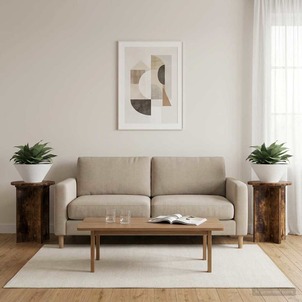 Supporto per piante 2 pcs Rovere Fumo Ø29,5 x 40 cm