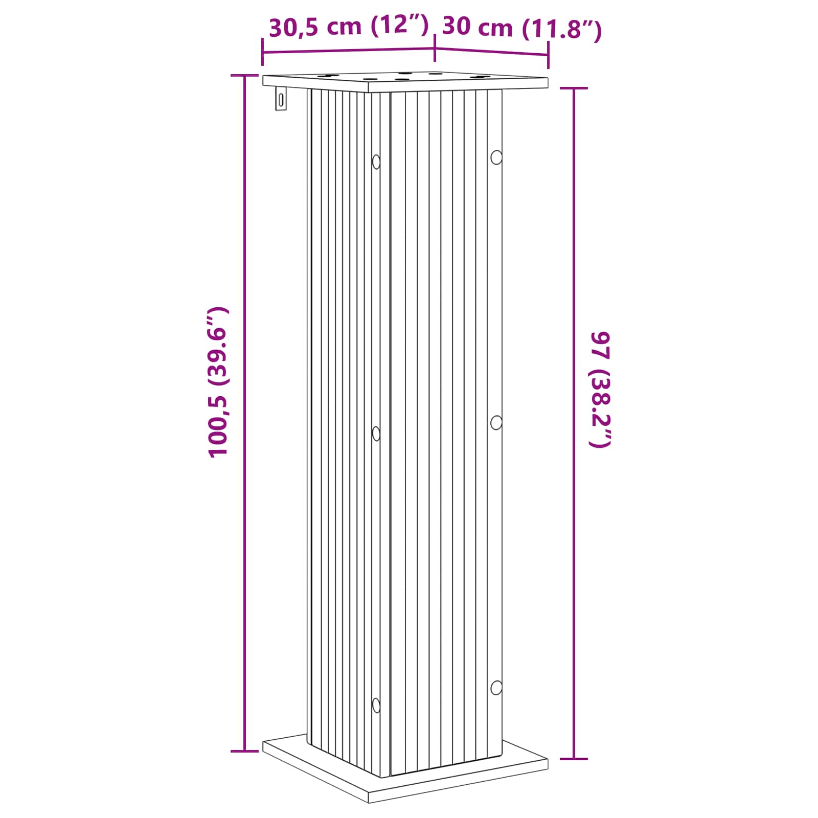 Supporto per piante 2 pcs Nero 30,5 x 30 x 100,5 cm | homemem39
