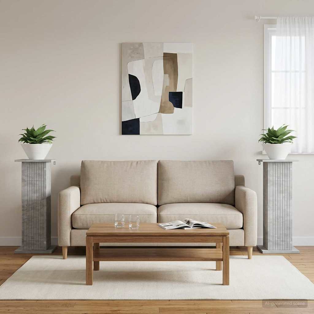 Supporto per piante 2 pcs Grigio Cemento 30,5 x 30 x 80,5 cm | homemem39