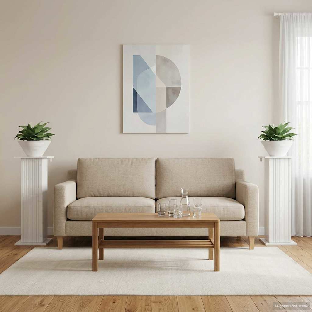 Supporto per piante 2 pcs Bianco Lucido 30,5 x 30 x 80,5 cm | homemem39