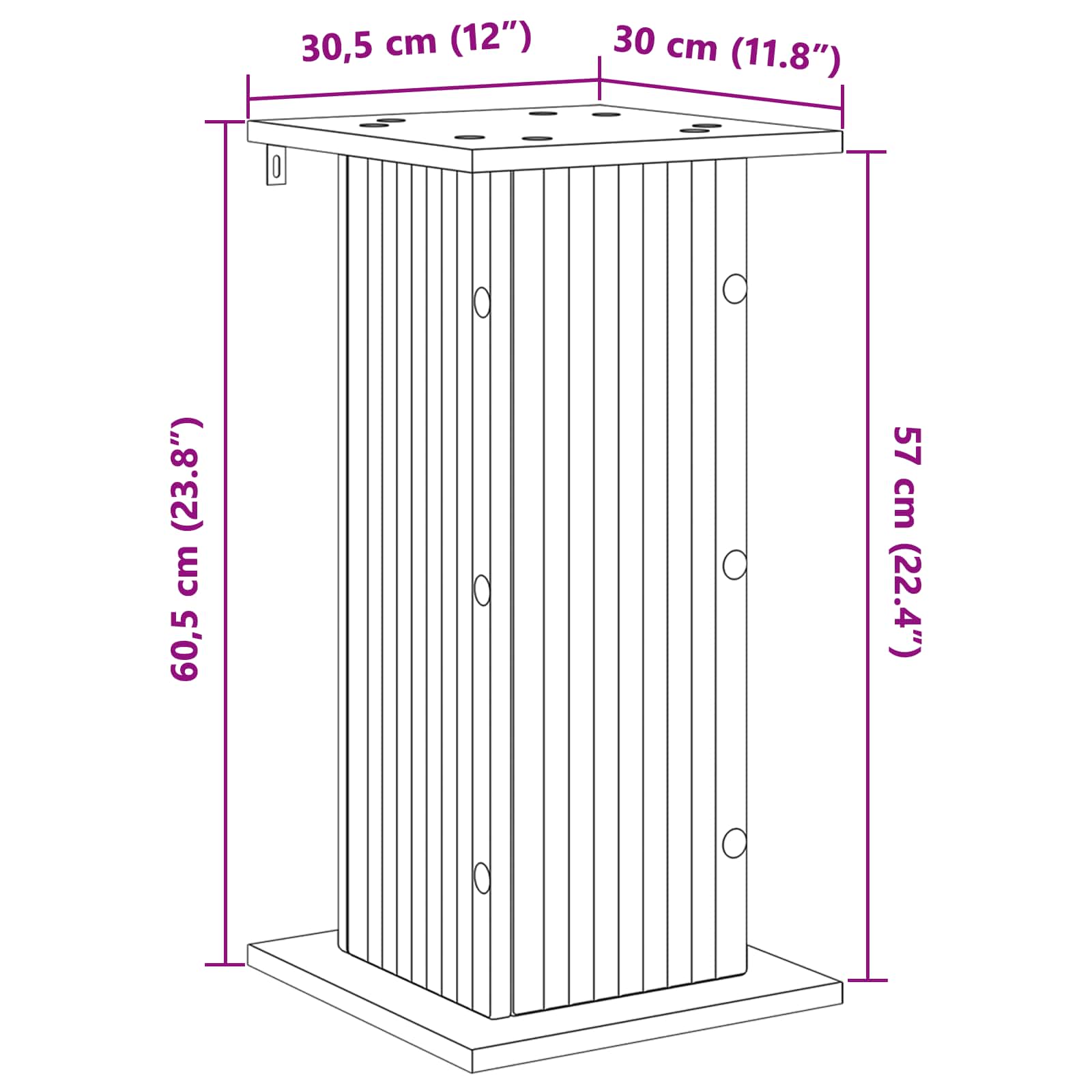 Supporto per piante 2 pcs Nero 30,5 x 30 x 60,5 cm | homemem39