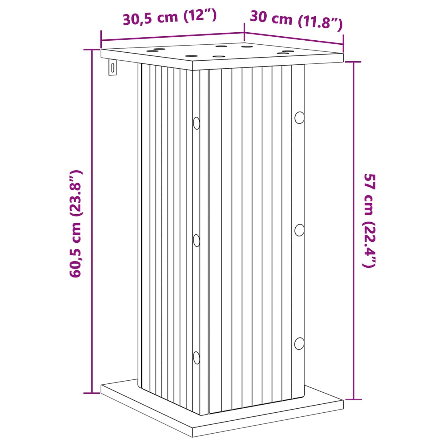 Supporto per piante 2 pcs Rovere Sonoma 30,5 x 30 x 60,5 cm | homemem39