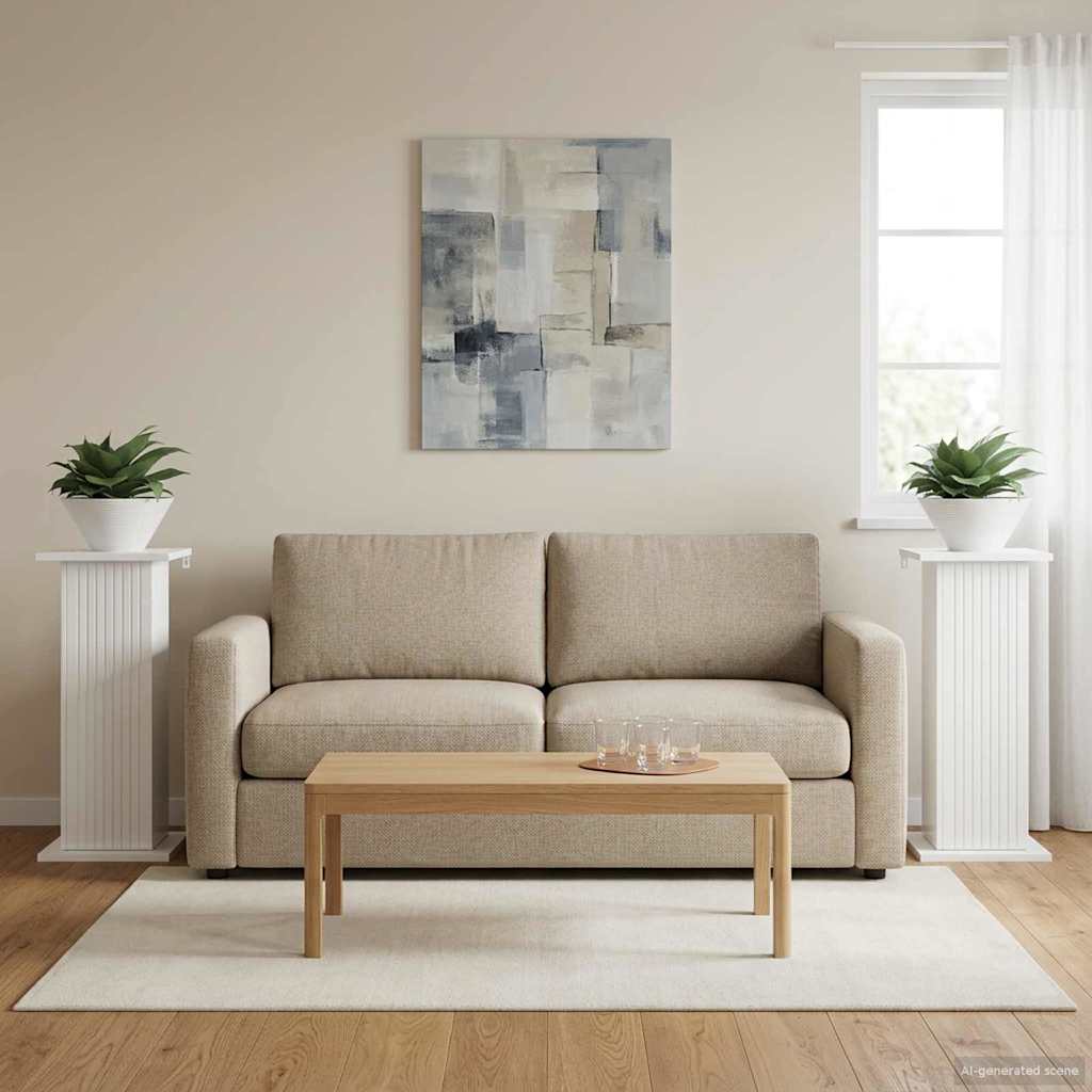 Supporto per piante 2 pcs Bianco Lucido 30,5 x 30 x 60,5 cm | homemem39