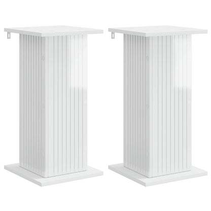 Supporto per piante 2 pcs Bianco Lucido 30,5 x 30 x 60,5 cm | homemem39