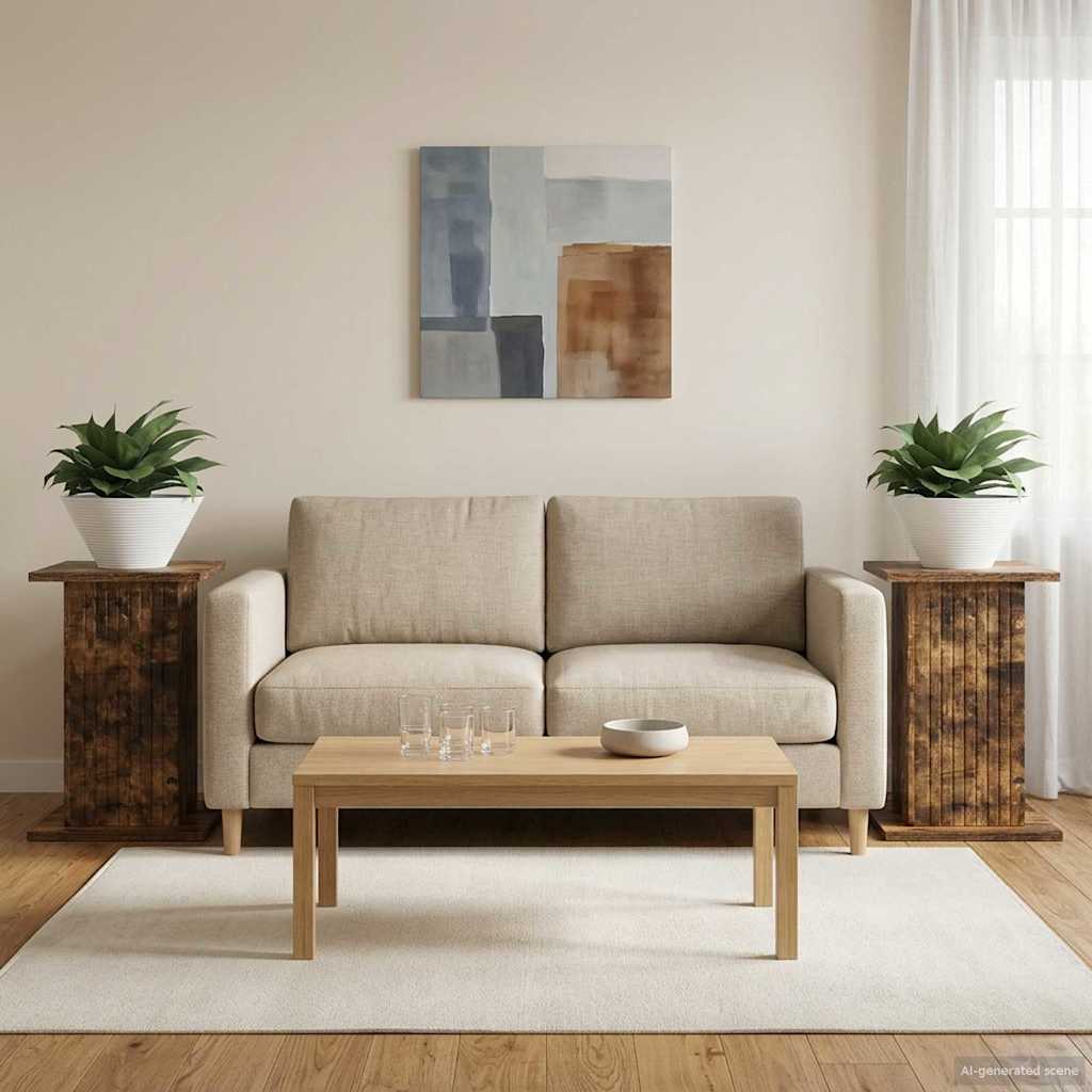 Supporto per piante 2 pcs Rovere Fumo 30,5 x 30 x 43 cm | homemem39