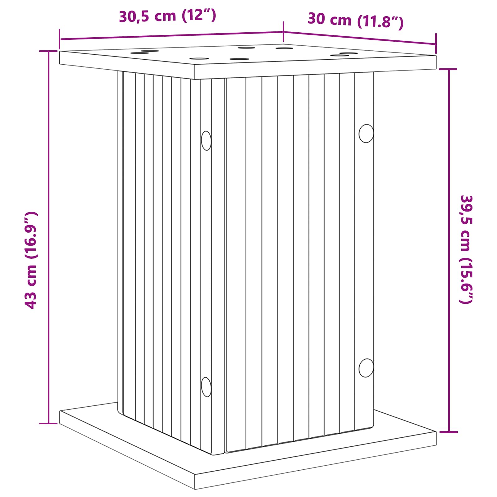 Supporto per piante 2 pcs Grigio Sonoma 30,5 x 30 x 43 cm | homemem39