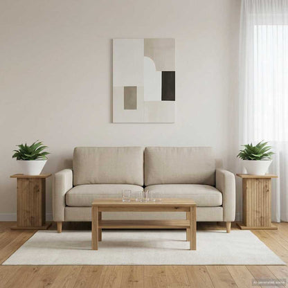Supporto per piante 2 pcs Rovere Artigianale 30,5 x 30 x 43 cm | homemem39