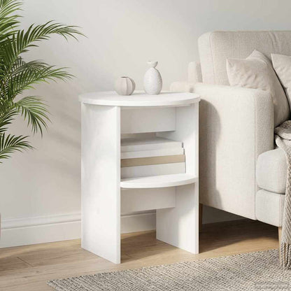 Mobile laterale Bianco Ø40 x 50 cm Legno ingegnerizzato