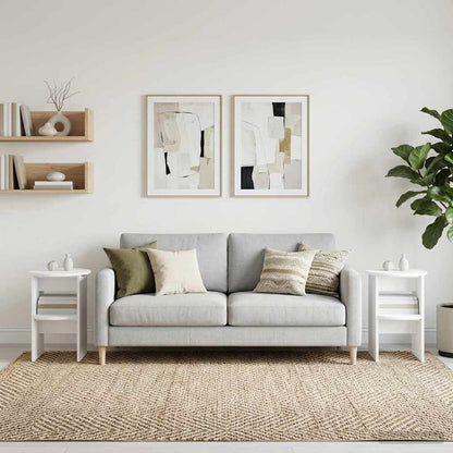 Mobile laterale 2 pcs Bianco Ø40 x 50 cm Legno ingegnerizzato