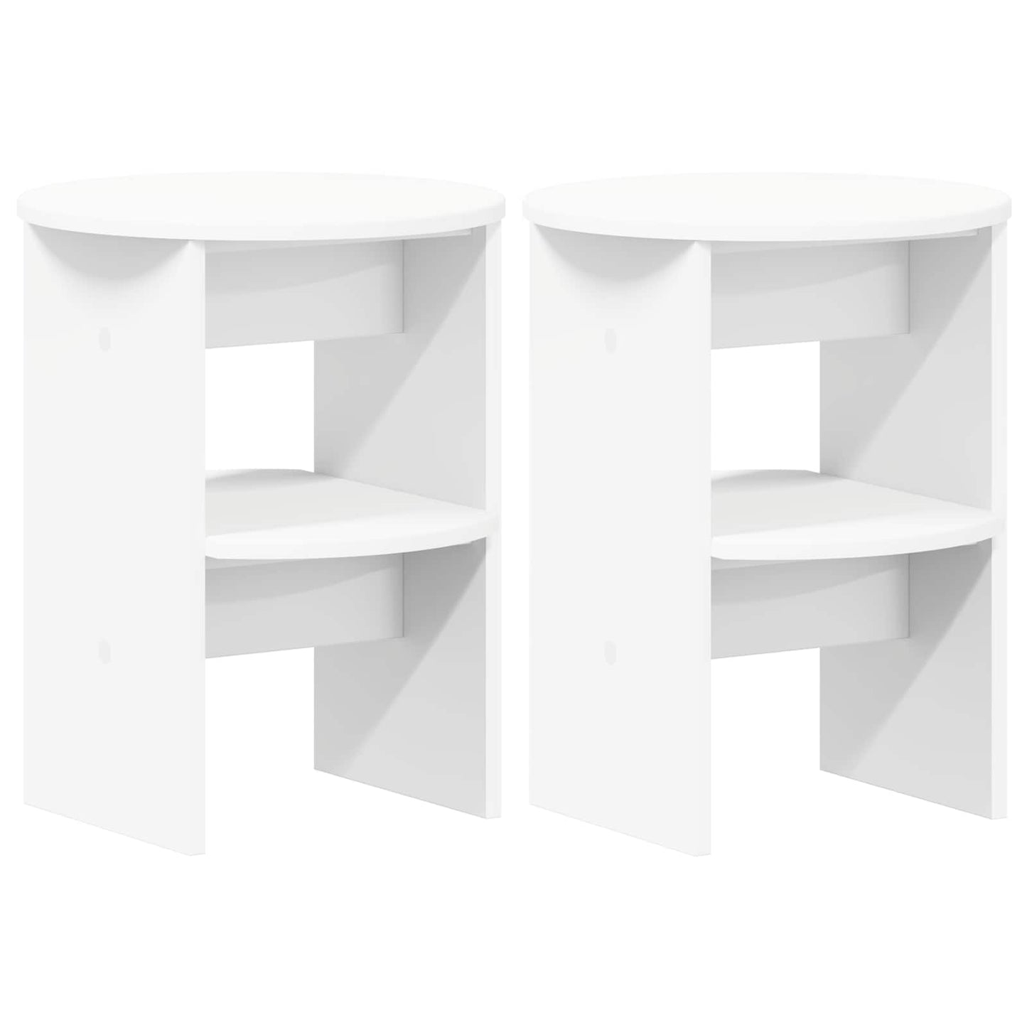 Mobile laterale 2 pcs Bianco Ø40 x 50 cm Legno ingegnerizzato